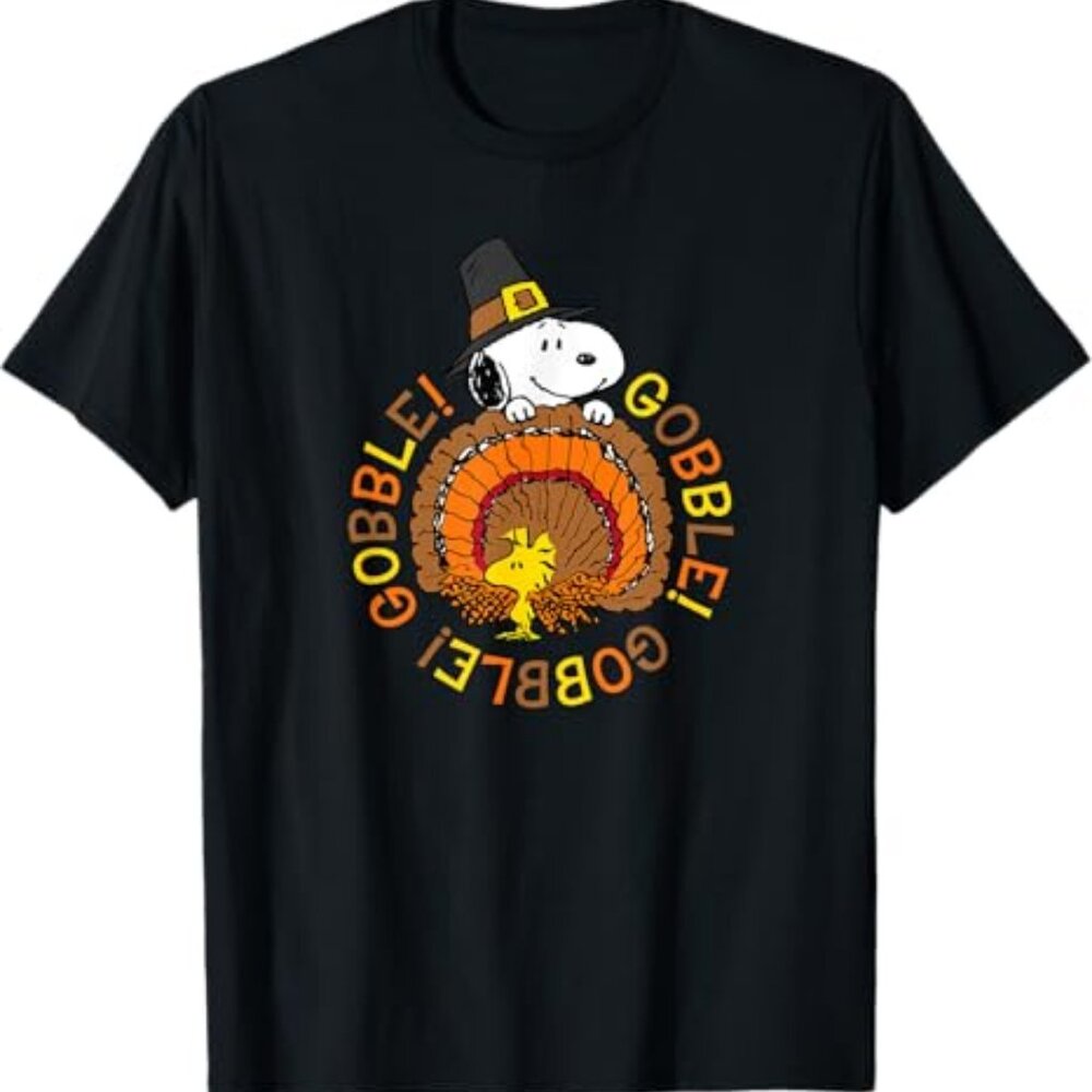 Peanuts Snoopy and Woodstock Thanksgiving Gobble T-Shirt